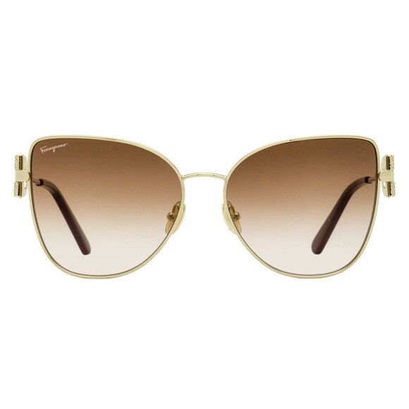 Ferragamo Crystal Gancini Sunglasses SF296SR 703 Gold/Maroon 60mm
